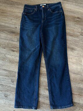 RFM Womens Jeans 9/29 Dark Wash High Rise Tummy Control Stretch Slim Wide Leg